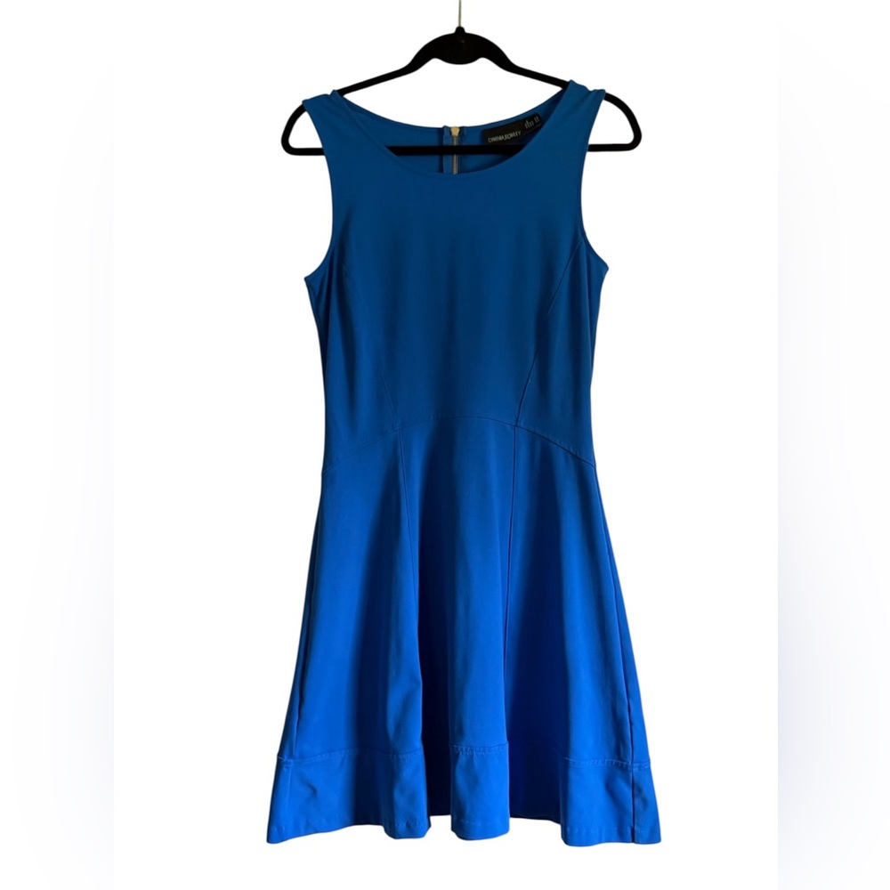 Blue Fit and Flare Sleeveless Dress